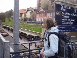 Gare de meudon avec Lise pour notre voyage sonore