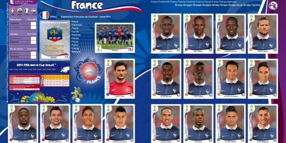 Equipe de France dans l'album Panini "Fifa World Cup Brasil"