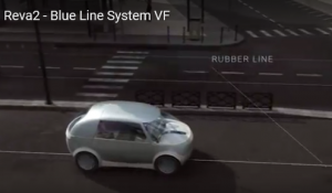 Le dernier projet de transport de Raoul Parienti basé sur des voitures autonomes se déplaçant par une borne bleue sur la chaussée