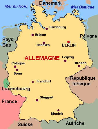 Carte de l'Allemagne